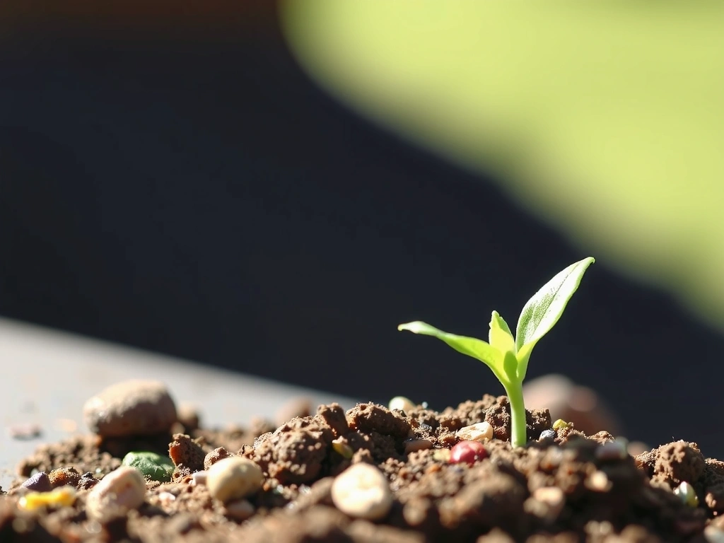 A thriving green plant growing from a seedling, symbolizing growth, sustainability, and a bright future.